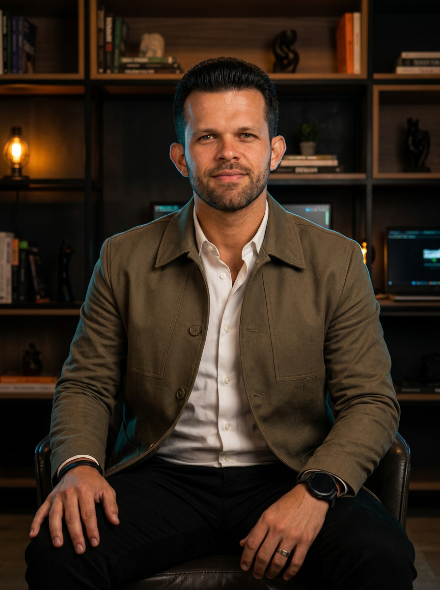 Apresentador da Creative IA em retrato executivo